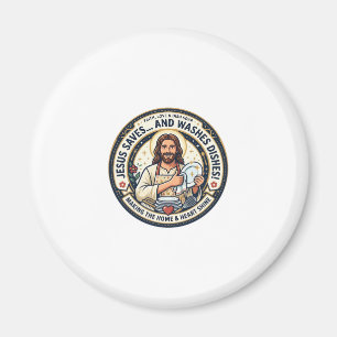 Jesus Wäscheaufgaben Humor-Shirt Christliches Graf Magnet
