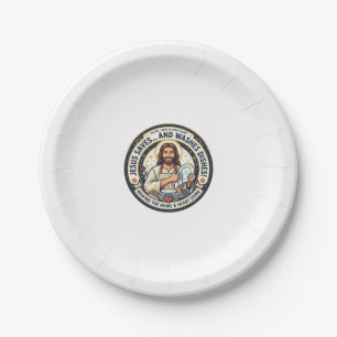 Jesus Wäscheaufgaben Humor-Shirt Christliches Graf Pappteller