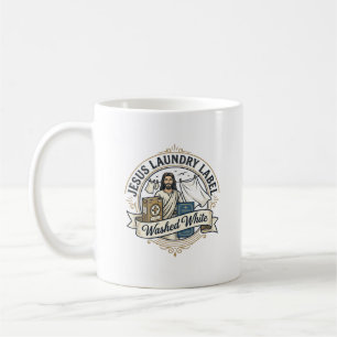 Jesus Wäscheetikett Gewaschen Weiß Jesus Wäsche Ge Kaffeetasse