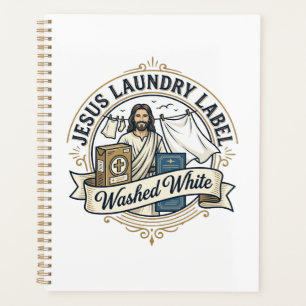 Jesus Wäscheetikett Gewaschen Weiß Jesus Wäsche Ge Planer