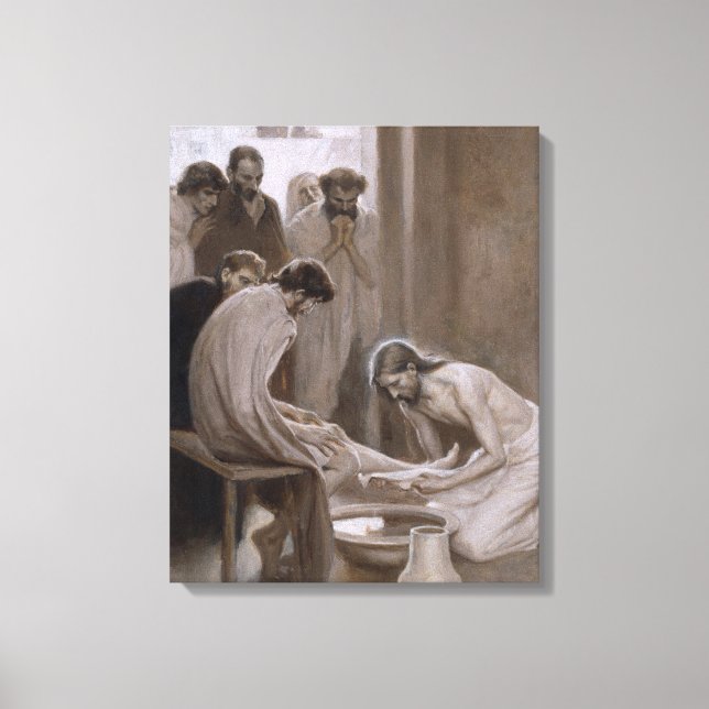 Jesus wäscht die Füße seiner Jünger (Edelfelt) Leinwanddruck (Vorderseite)