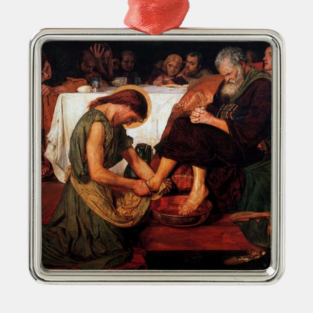 Jesus wascht Peter's Fülle Ornament Aus Metall (Vorne)