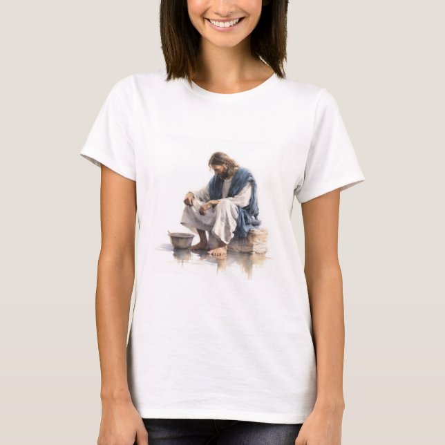 Jesus wäscht sein Jüngerfett T-Shirt (Vorderseite)