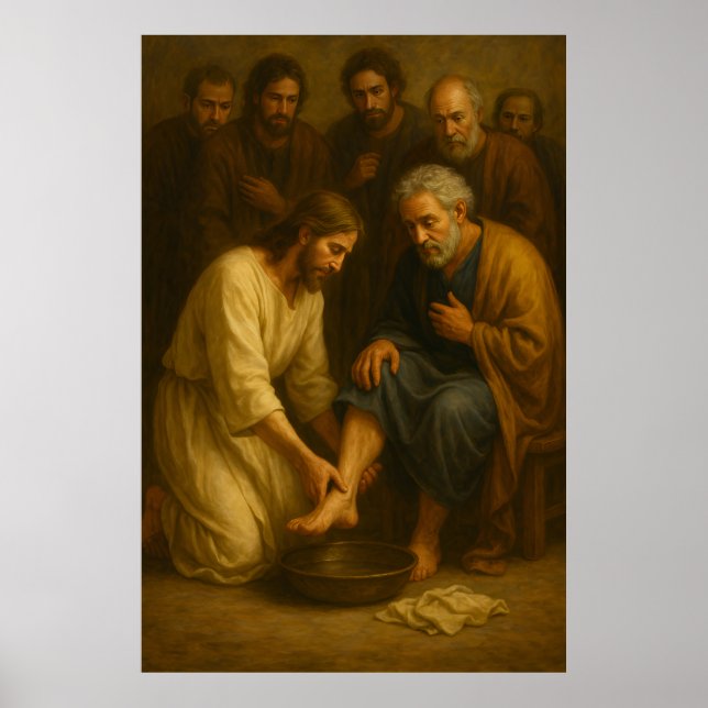 Jesus Washing the Disciples’ Feet™ LDS Art Poster (Vorne)