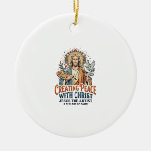Jesus-Wasserfarbe-Hobby-T-Shirt Inspirierend Glaub Keramik Ornament