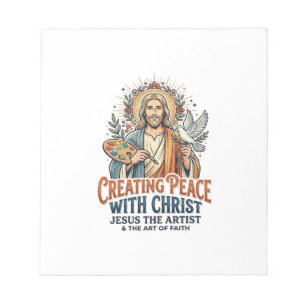 Jesus-Wasserfarbe-Hobby-T-Shirt Inspirierend Glaub Notizblock