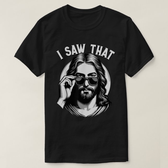 Jesus Watching Meme Funny Christian Shirt (Design vorne)