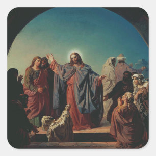 Jesus Wecke Lazarus von Robert Wilhelm Ekman Quadratischer Aufkleber