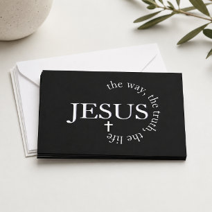 Jesus Weg, Wahrheit, Leben Johannes 14:6 Kreuz Mitteilungskarte
