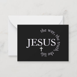 Jesus Weg, Wahrheit, Leben Johannes 14:6 Kreuz Mitteilungskarte