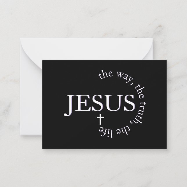 Jesus Weg, Wahrheit, Leben Johannes 14:6 Kreuz Mitteilungskarte (Vorderseite)