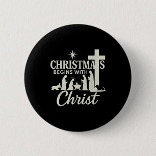 Jesus Weihnachten beginnt mit Christus Pjs Pyjama Button