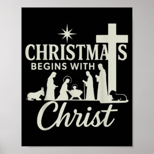 Jesus Weihnachten beginnt mit Christus Pjs Pyjamas Poster
