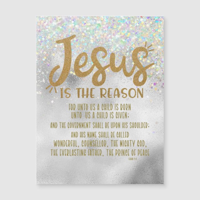 Jesus Weihnachten mit Isaiah Bible Verse Magnetkarte (Vorderseite)