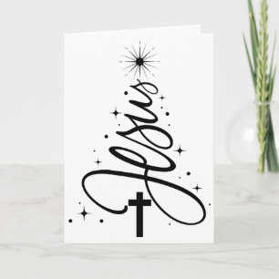 Jesus Weihnachtsbaum Christliche Bibelvers Schneef Karte