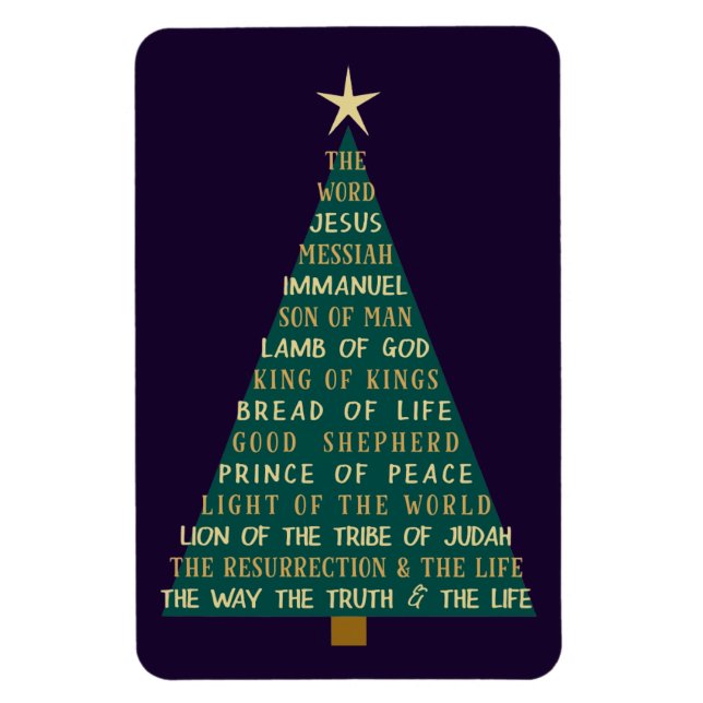 Jesus-Weihnachtsbaum-Namen Magnet (Vertikal)