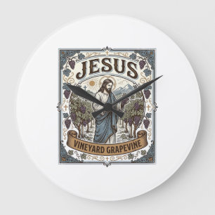Jesus Weinberg Rebstock Jesus Weinberg Rebstock  Große Wanduhr