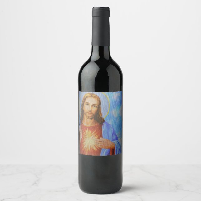 Jesus Weinflasche Weinetikett (Vorderseite)