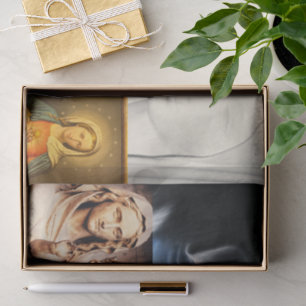 'Jesus' Weißes Herz Collage Jungfrau Maria Künstle Seidenpapier