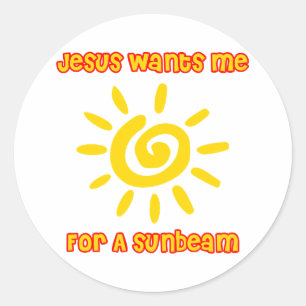 Jesus will mich für einen Sunbeam Runder Aufkleber