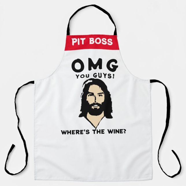 Jesus Wine Apron - Funny Custom Saying Gift Schürze (Vorderseite)