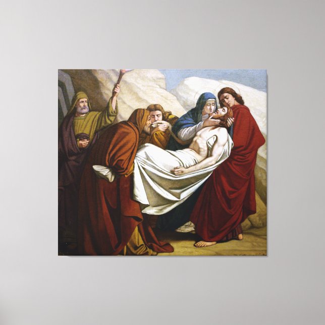 Jesus wird in den Grabstätten des Kreuzes 14 belag Leinwanddruck (Vorderseite)
