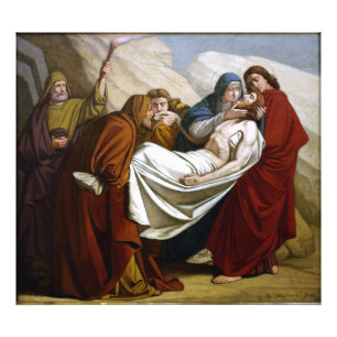 Jesus wird in die Grab-Stationen des Kreuzes 14 Fotodruck