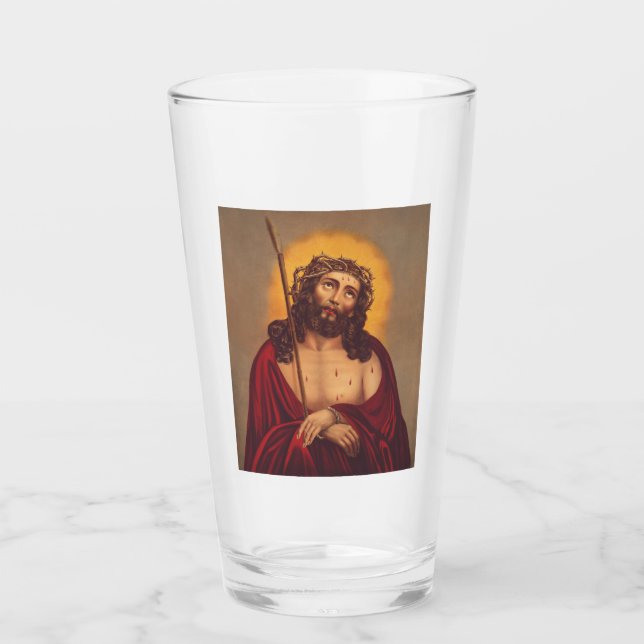 Jesus wird mit einer Dornenkrone gekrönt Glas (Vorderseite)