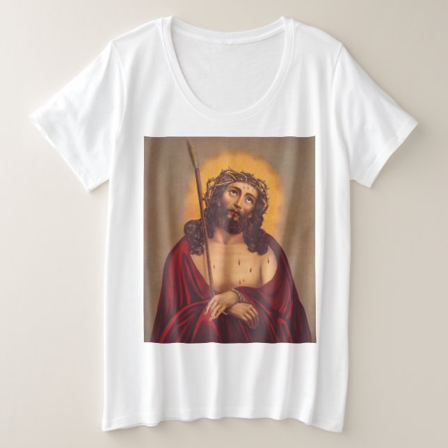 Jesus wird mit einer Dornenkrone gekrönt Große Größe T-Shirt (Design vorne)