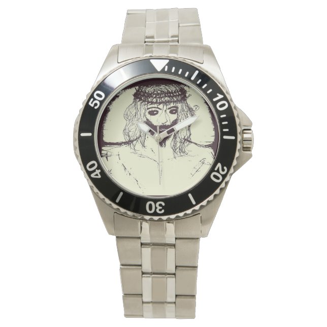 Jesus wird uns gerettet und der Himmel öffnet sich Armbanduhr (Vorderseite)
