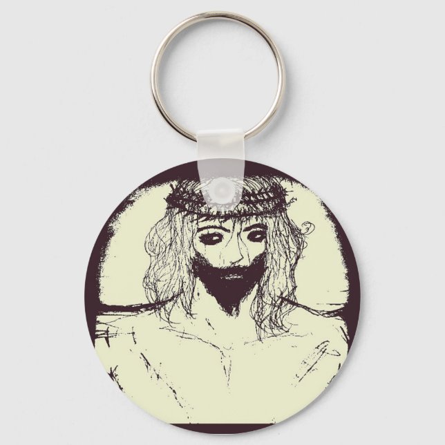 Jesus wird uns gerettet und der Himmel öffnet sich Schlüsselanhänger (Vorderseite)