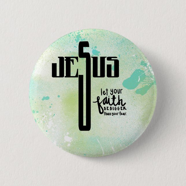 Jesus Word Art Button (Vorderseite)
