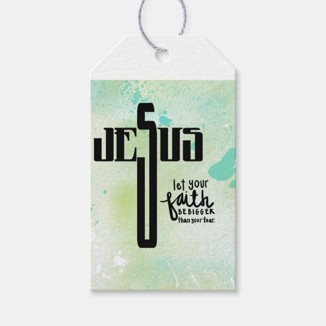 Jesus Word Art Geschenkanhänger (Vorderseite)