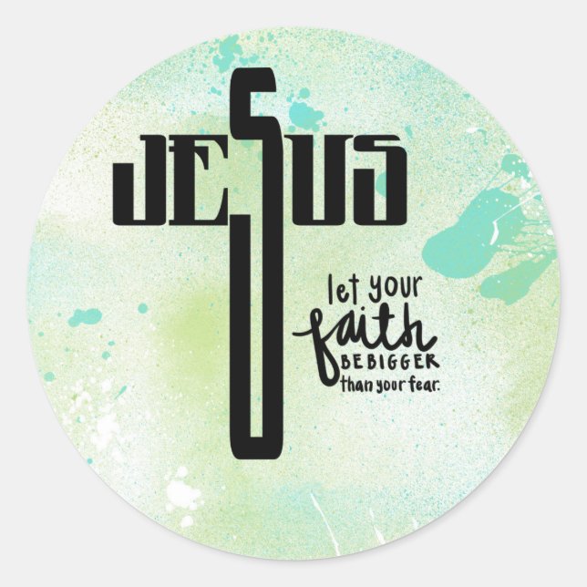 Jesus Word Art Runder Aufkleber (Vorderseite)