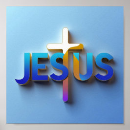 Jesus Word Poster | Ai design Matte Wall Art Print