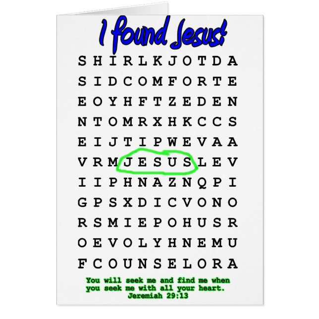 Jesus-Wort-Suchpuzzlespiel (Vorne)