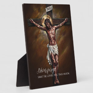 Jesus wurde für uns wegen unserer Sünden gekreuzig Fotoplatte