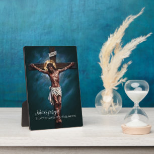 Jesus wurde wegen unserer Sünden gekreuzigt und st Fotoplatte