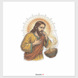 Jesus würgt an trockenem Tortilla-Chip-Krümel Esse Aufkleber