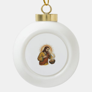 Jesus würgt an trockenem Tortilla-Chip-Krümel Esse Keramik Kugel-Ornament