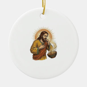 Jesus würgt an trockenem Tortilla-Chip-Krümel Esse Keramik Ornament