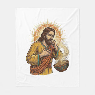 Jesus würgt an trockener Tortilla-Chip-Krümel-Nahr Fleecedecke