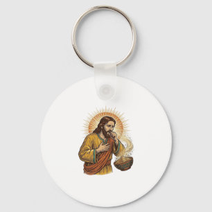 Jesus würgt an trockener Tortilla-Chip-Krümel-Nahr Schlüsselanhänger