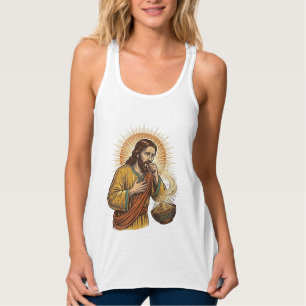 Jesus würgt an trockener Tortilla-Chip-Krümel-Nahr Tank Top