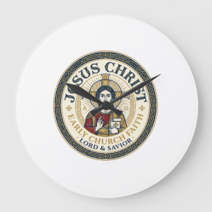 Jesus Wüstenväter Altes Christliches T-Shirt Ins Große Wanduhr