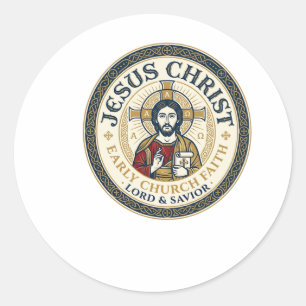 Jesus Wüstenväter Altes Christliches T-Shirt Ins Runder Aufkleber
