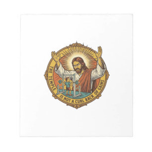 Jesus Wütende Bizepscurls Squat Rack Gym Ärger H Notizblock
