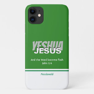 JESUS YESHUA Scripting Personalisiert GREEN Case-Mate iPhone Hülle