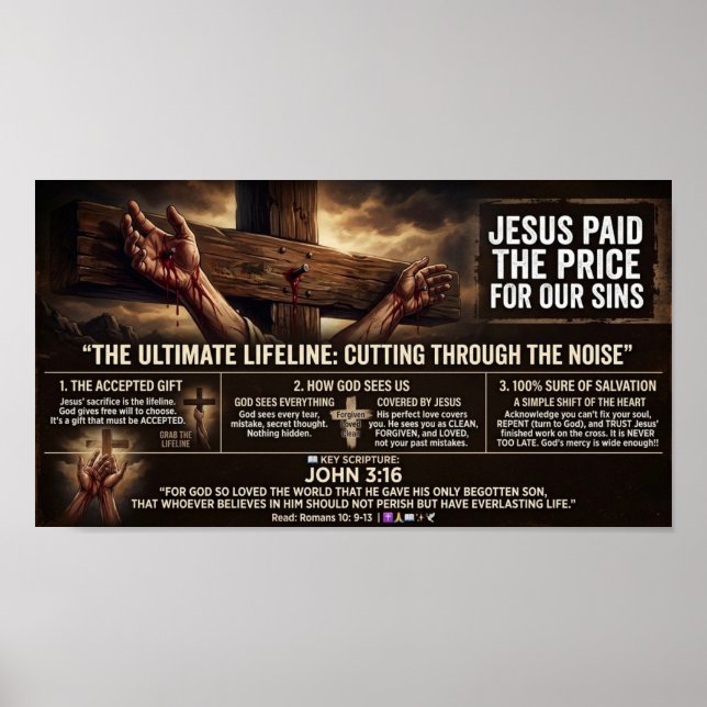 Jesus zahlte den Preis  Poster (Vorne)