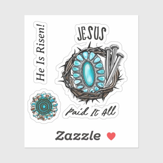Jesus zahlte es alle 3 Nail Thorn Aufkleber (Blatt)